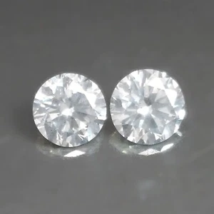 Par redondo de diamantes sueltos extraídos de tierra natural color H I blanco sin tratar 0,43 quilates - Imagen 1 de 2