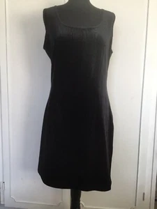 Hennessy Collection dehnbar schwarz Samt Abendkleid Größe 44 ärmellos - Bild 1 von 4