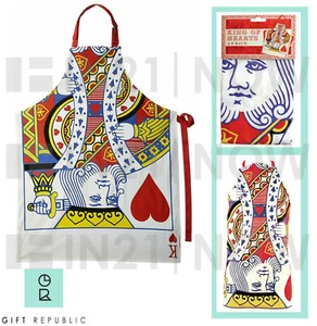 Gift Republic King of Hearts Playing Card Apron Kitchen Cooking BBQ 100% Cotton - Picture 1 of 5