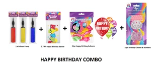 Birthday Combo in Balloon pump Balloons Banner and Birthday candle with Numbers - Picture 1 of 12