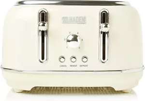 Haden - Highclere Cream 4 Slice Toaster - Extra Wide Slot - Crumb Tray - Steel - Picture 1 of 7