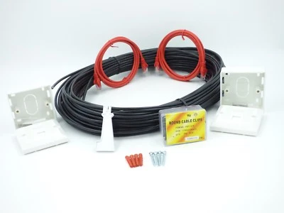 Kit de extensión de red externa 15 MTR Cat6 Kit de cable Ethernet 100 % COBRE