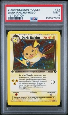 2000 POKEMON TEAM ROCKET DARK RAICHU 1ST EDITION 83/82 PSA 9 - Image 1 of 3