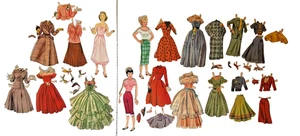 Muñecas de papel vintage años 40 con ropa y accesorios "TAL CUAL" CORTADAS dañadas - Imagen 1 de 10