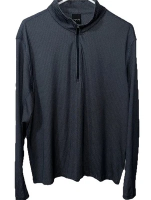 Мужская рубашка для гольфа Dunning L с синим принтом на молнии 1/4 с длинным рукавом Performance - Изображение 1 из 4