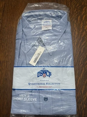 Camisa de trabajo utilitaria de manga corta azul marino con etiqueta Chambray DSCP U.S. azul marino Lt para hombre - XL Foto 1 de 4