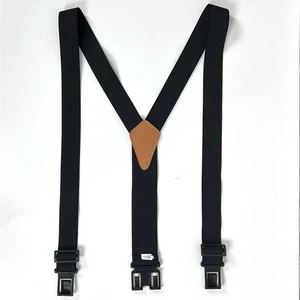 Dickies Perry Y-Back Style Suspenders Black Stretch Adjustable Straps Hook Clips - Picture 1 of 5