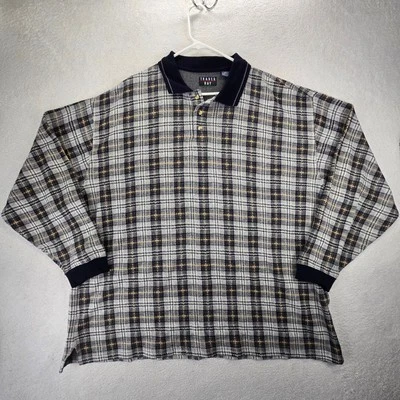 Vintage Trader Bay Polo Mens XXL Plaid Long Sleeve Shirt 2XL 90's Y2k  - Image 1 of 4
