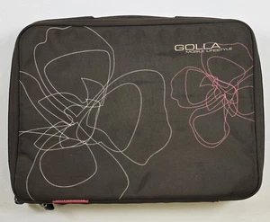 Golla 15" Laptop Bag Case Padded Brown Floral 014/PO406 - Picture 1 of 8