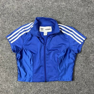 Adidas Paolina Russo Jacket Womens Medium Blue Cropped Track Short Sleeve GF0260 - Image 1 of 4