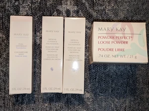 LOTE Completo Base Mary Kay NUEVO COMO NUEVO BRONCE + Mediana 500 + Polvo Suelto Brz LIGERO - Imagen 1 de 3