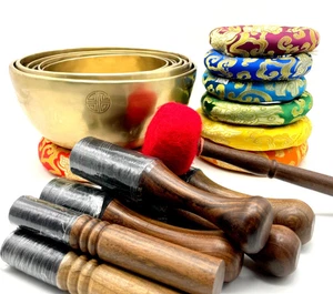 Professionally Chakra Tune set of 7-Full Moon Bowl Set of 7-Tibetan Singing Bowl - Picture 1 of 18