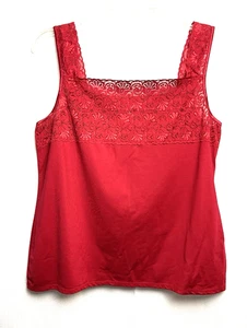 Camisola elástica de nailon y encaje Cato para mujer talla XL roja B*J - Imagen 1 de 4