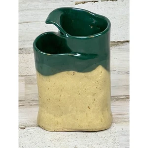 Studio Art Pottery 2 Part Vase Green Drip Glazed Signed Dated 2007 - Picture 1 of 7