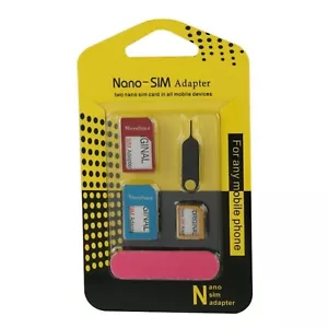 Nano SIM Karten Adapter-Set Micro 5 teilig Universal für Samsung, LG, HTC, Apple - Bild 1 von 6