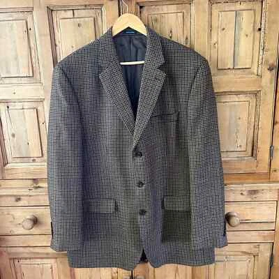 Ralph Lauren Dillards 44 Abrigo Deportivo Largo Lana Cachemira Pata de Gallo Chaqueta Blaze Foto 1 de 4