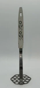 Vintage 9” CORNFLOWER Stainless Steel Potato Vegetable Masher  Black Handle USA - Picture 1 of 10