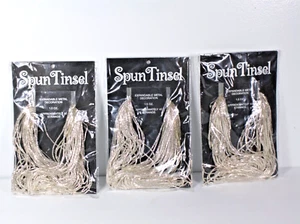 Department 56 Spun Tinsel 40 Silver/White Expandable Strings, Lot of 3 - Picture 1 of 7