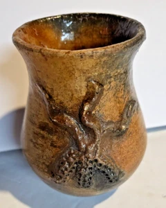 American Indian Keramik, Tonglas mit erhöhtem Mais, Navajo, signiert - Bild 1 von 5