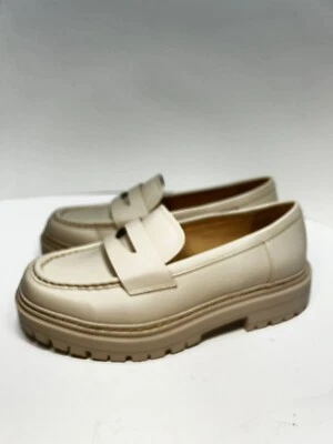 Soda Euricka Penny Loafers Chunky Platform Moccasins Bone Sand Color Sz9 NEW - Image 1 of 4