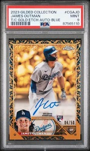 James Outman 2023 Topps Gilded Chrome Gold Auto Blue RC /50 PSA 9 - Bild 1 von 2