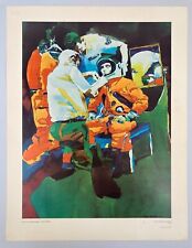 US Air Astronaut Don Weller Colorful Art Lithograph Painting Print Poster USAF