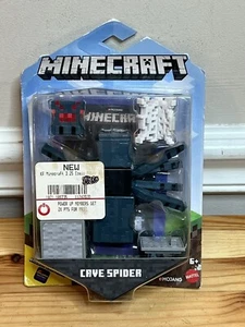 2019 Minecraft Comic Maker Action Figure: Cave Spider (w/ Cobweb & Wool Block) - Picture 1 of 4