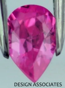 CUBIC ZIRCONIA PINK  COLOR 7 x 5 MM PEAR CUT 3 PIECE SET - Picture 1 of 1