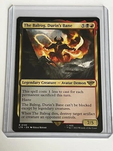 Balrog Durins Bane 195 MTG LOTR Middle Earth 2023 Mint - 9.0 + Non Foil Rare - Picture 1 of 13