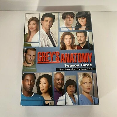 Grey's Anatomy Season Season Three 3 "Seriously Extended" DVDs 7 discs - Image 1 of 4