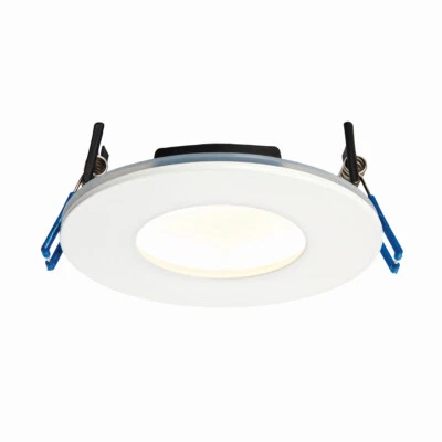 SAXBY 9W LED 3000K Slim Fire Rated Dimmable IP65 Warm White 460LM Downlight - Image 1 of 3