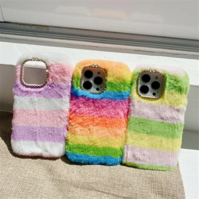 Fur Plush Phone Case Shockproof Back Cover For iPhone 13 Pro Max 13 Mini 13 - Image 1 of 4