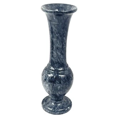 Jarrón de mármol artesanal de 10" de alto elegante y elegante gris mármol decoración del hogar Foto 1 de 4