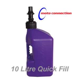 TUFF JUG FUEL PETROL CAN 10 LITRE QUICK - FILL RIPPER CAP PURPLE MX ENDURO - Picture 1 of 1