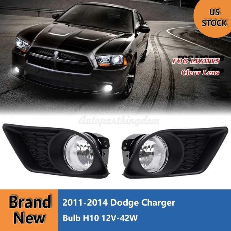 2011-2014 For Dodge Charger Clear Lens Pair Fog Lights Lamps+Wiring+Switch Kit Foto 1 de 4