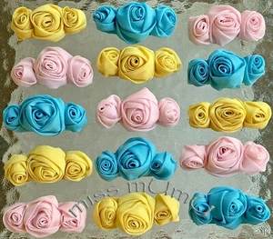 SOFT CHIFFON 3 ROSES CRAFT CORSAGE PET CLOTHING DOG COLLAR GIRL HAIR ACCESSORIES - Picture 1 of 6