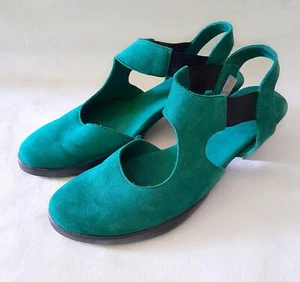 Arche Nubuck Leather Shoes, Slingback Style, Teal Colour Size 38 - Picture 1 of 9