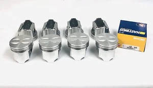 SILVOLITE Flat Top 4vr Pistons Set/8+CAST Rings for 1957-1967 Chevy SB 283 .030 - Picture 1 of 6