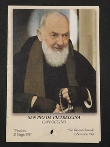 holy card relic santino reliquie reliquia "PADRE PIO DA PIETRELCINA" - Picture 1 of 2