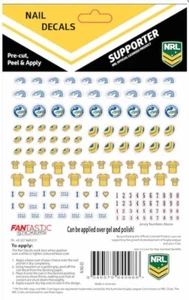 620414 PARRAMATTA EELS NRL COLOUR FINGER NAIL ART DECAL STICKERS GEL OR POLISH - Picture 1 of 2