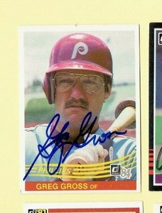 1984 Donruss Baseball Card Autographed Philadelphia Phillies #285 Greg Gross