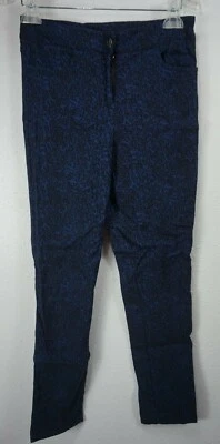 Tribal Elastizado Ajustado Leggings Denim Jean Jeggings Pantalones al Tobillo Talla 4 S Negro Azul Foto 1 de 4