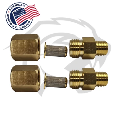 DAM In-line Filter Brass 1/4" Carpet Cleaning Wands & Hoses Truckmount Portable 2PC