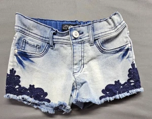 Jordache Girls Flat Front Regular Fit Cut Off Denim Jean Beach Shorts Size 7 - Picture 1 of 15