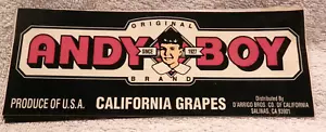 Vintage Andy Boy California Trauben, D'Arrigo Bros. Co. Kistenetikett - Bild 1 von 1