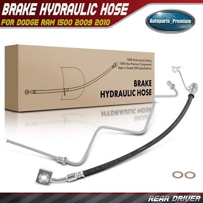 Manguera hidráulica de freno trasero izquierdo 1 pieza con línea de acero para Dodge Ram 1500 2009 2010 Foto 1 de 4