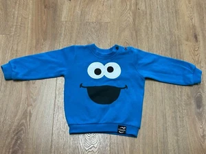 Baby Sweater - COOKIE MONSTER Big Face - 6-12 Months - Blue - Picture 1 of 12