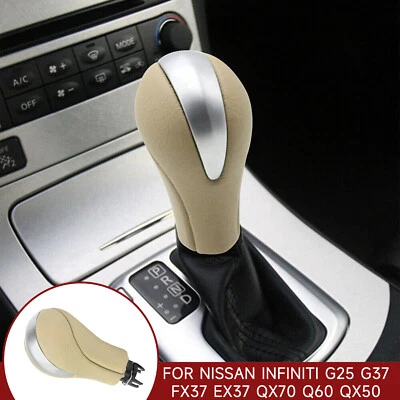 Perilla de cambio de marchas beige para Nissan Infiniti G25 G37 FX37 EX37 QX70 Q60 QX50 Foto 1 de 4