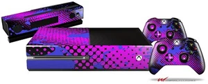 Halftone Splatter Blau Hot Pink Skin Set passt XBOX One Konsole Controller - Bild 1 von 2