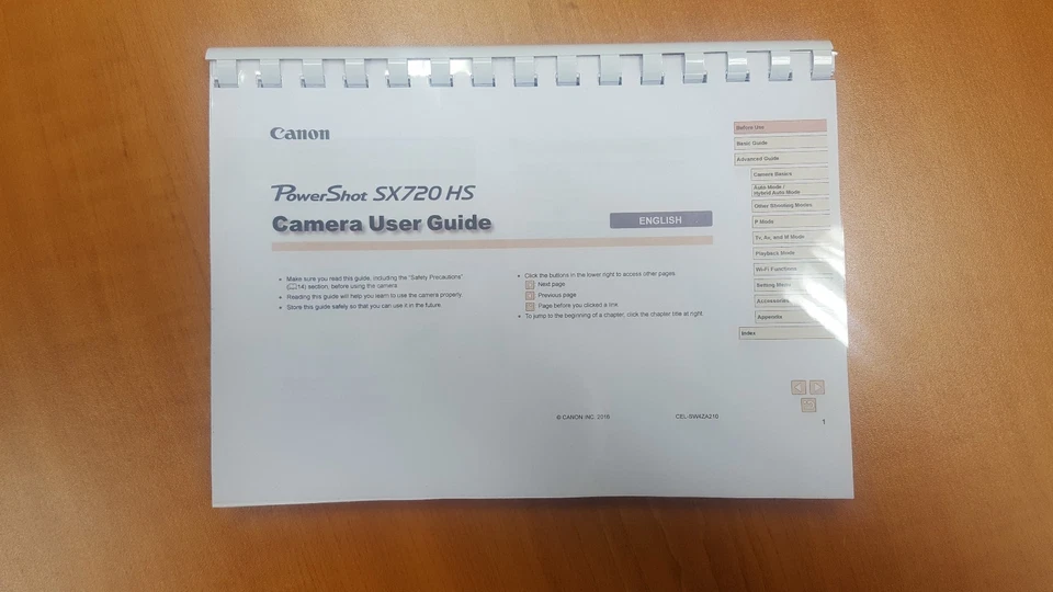 CANON POWERSHOT SX720 HS IMPRESO MANUAL DE INSTRUCCIONES 185 PÁGINAS A5